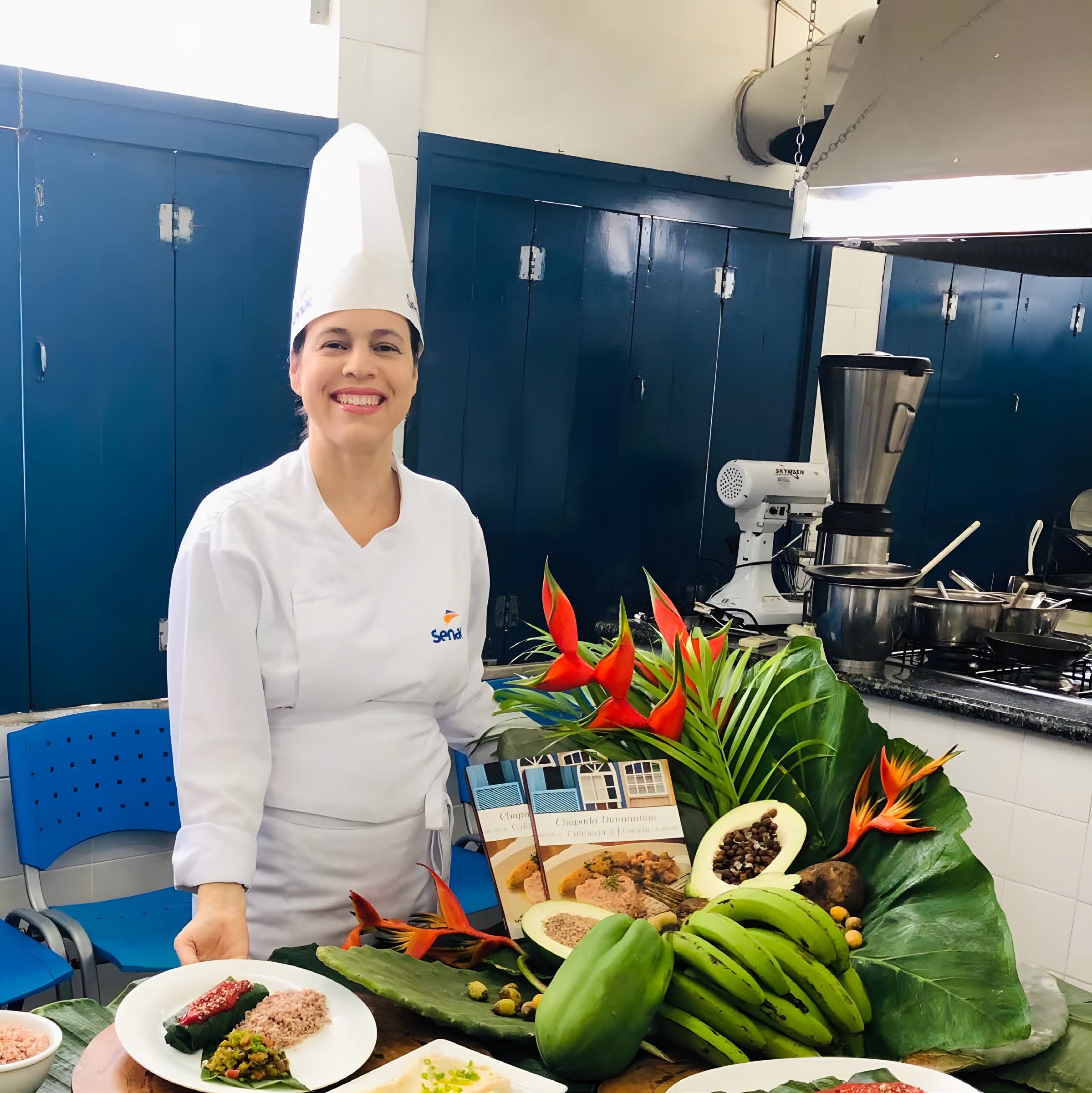 Chef Maia Deva em sua cozinha